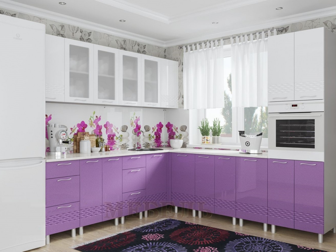  Кухня Волна Фиолетовый Металлик 